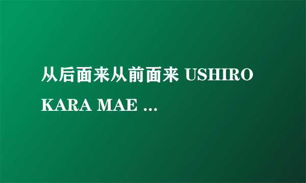 从后面来从前面来 USHIRO KARA MAE KARA怎么样