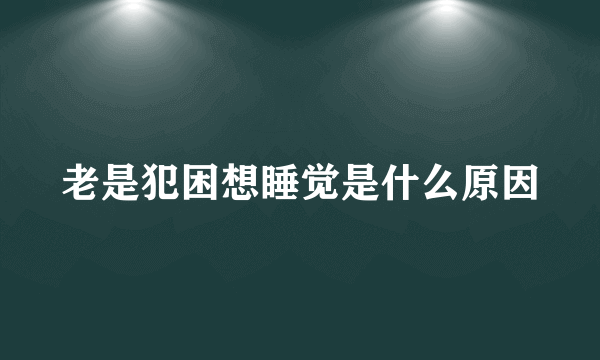 老是犯困想睡觉是什么原因