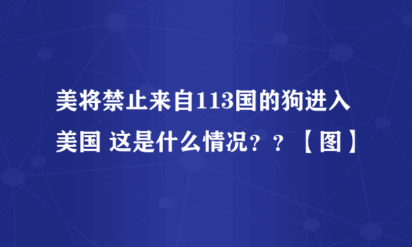 美将禁止来自113国的狗进入美国 这是什么情况？？【图】