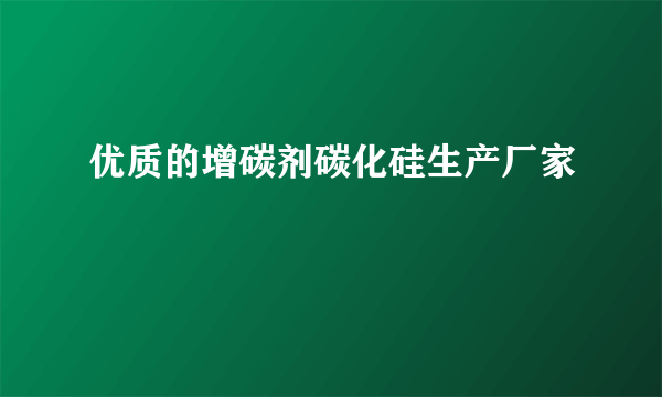 优质的增碳剂碳化硅生产厂家