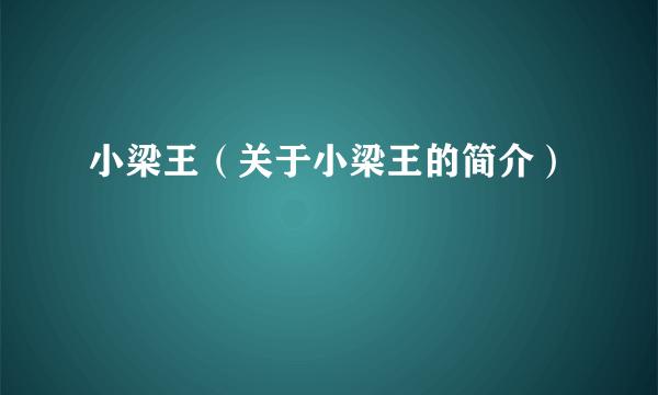 小梁王（关于小梁王的简介）