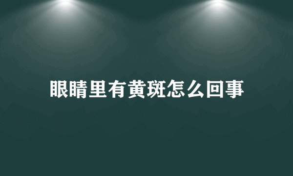 眼睛里有黄斑怎么回事