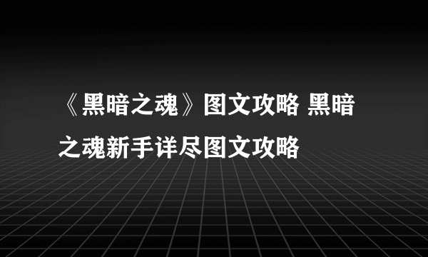 《黑暗之魂》图文攻略 黑暗之魂新手详尽图文攻略