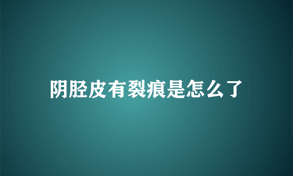 阴胫皮有裂痕是怎么了