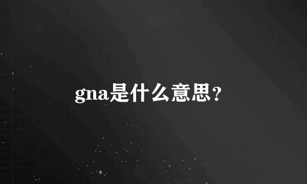 gna是什么意思？