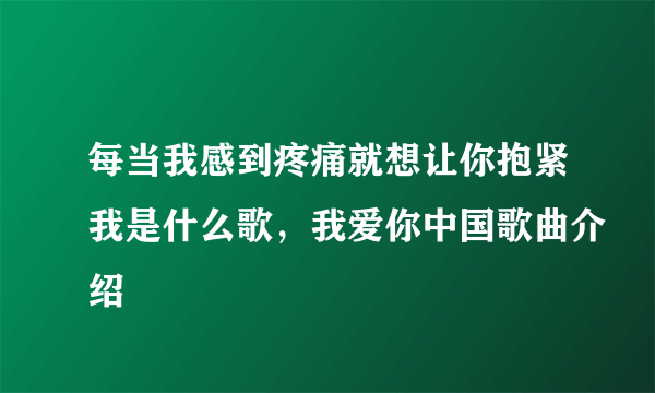 每当我感到疼痛就想让你抱紧我是什么歌，我爱你中国歌曲介绍