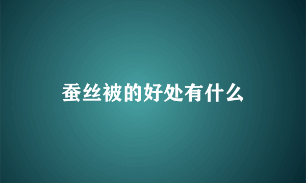 蚕丝被的好处有什么