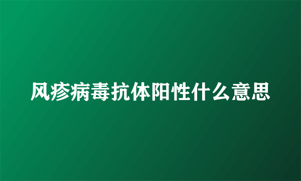 风疹病毒抗体阳性什么意思