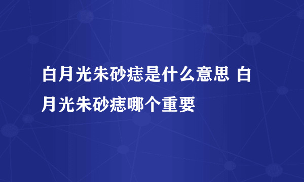 白月光朱砂痣是什么意思 白月光朱砂痣哪个重要