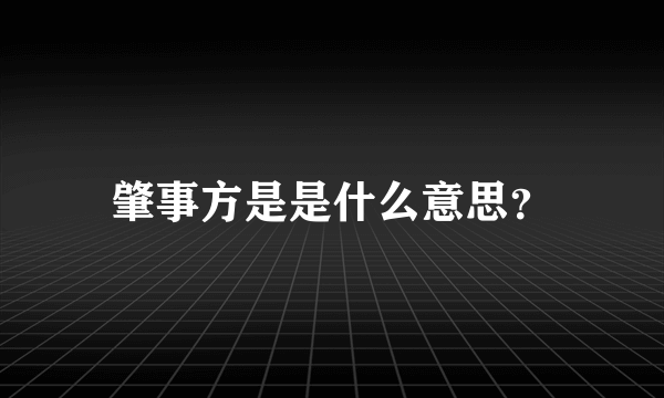 肇事方是是什么意思？