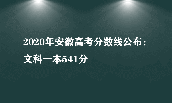 2020年安徽高考分数线公布：文科一本541分