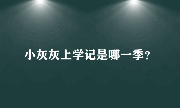 小灰灰上学记是哪一季？