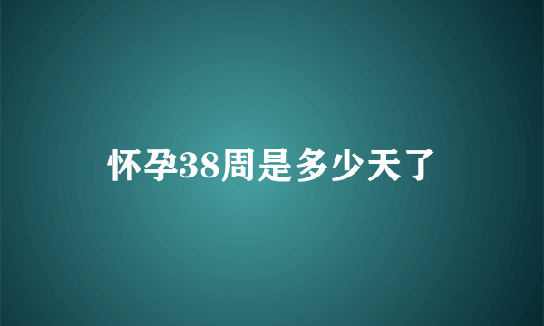 怀孕38周是多少天了