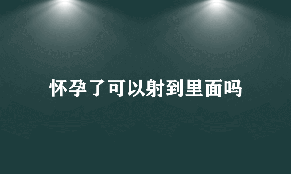 怀孕了可以射到里面吗