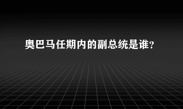 奥巴马任期内的副总统是谁？