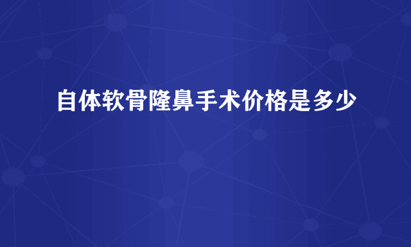 自体软骨隆鼻手术价格是多少