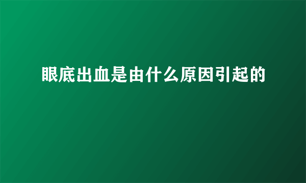 眼底出血是由什么原因引起的