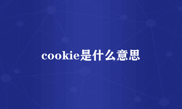 cookie是什么意思