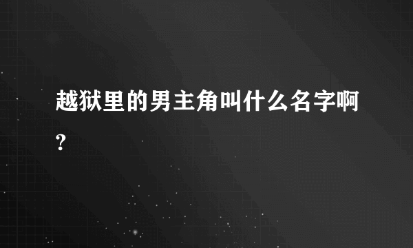 越狱里的男主角叫什么名字啊?