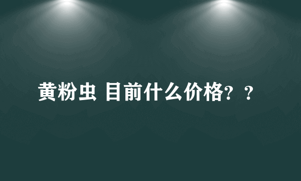 黄粉虫 目前什么价格？？