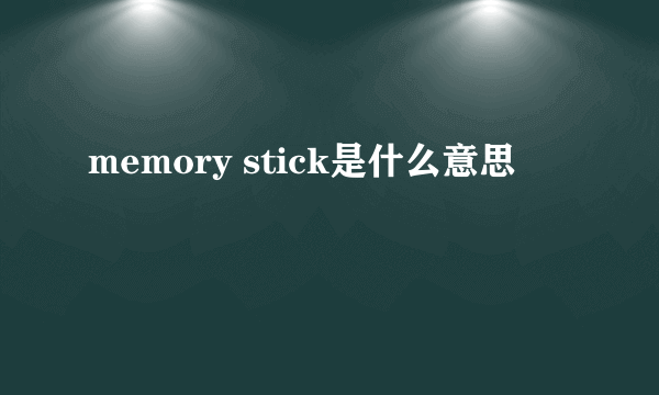 memory stick是什么意思