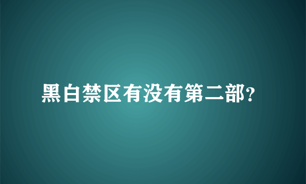 黑白禁区有没有第二部？