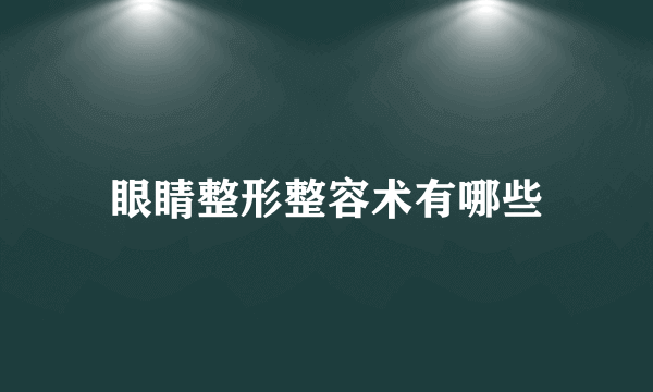 眼睛整形整容术有哪些