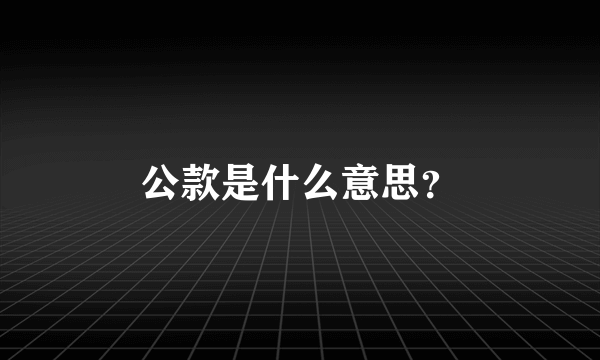 公款是什么意思？