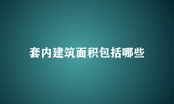 套内建筑面积包括哪些