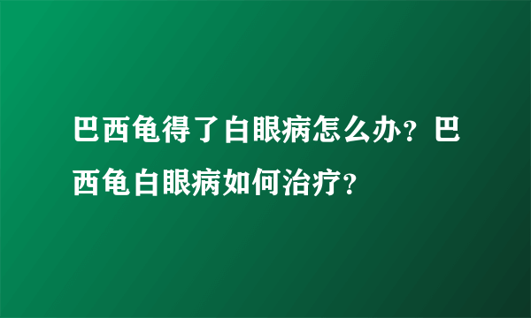 巴西龟得了白眼病怎么办？巴西龟白眼病如何治疗？