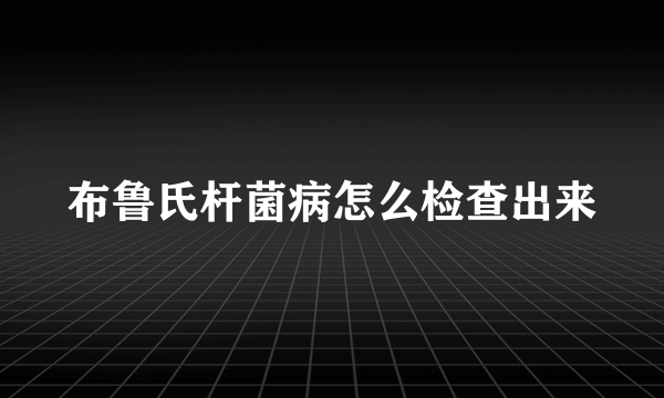 布鲁氏杆菌病怎么检查出来