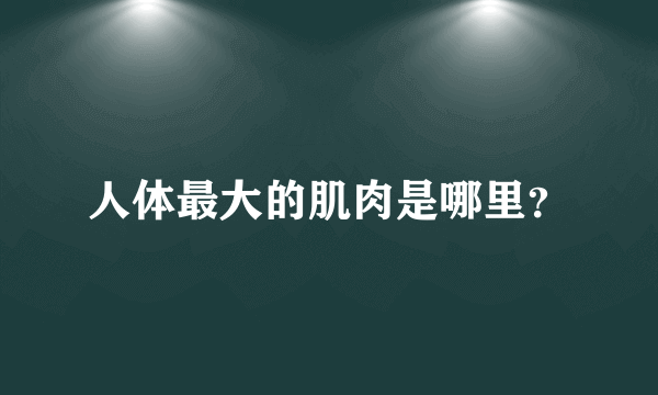 人体最大的肌肉是哪里？