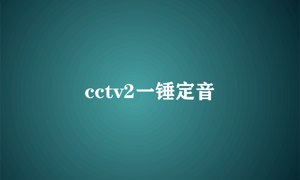 cctv2一锤定音