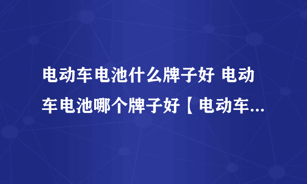 电动车电池什么牌子好 电动车电池哪个牌子好【电动车电池品牌】