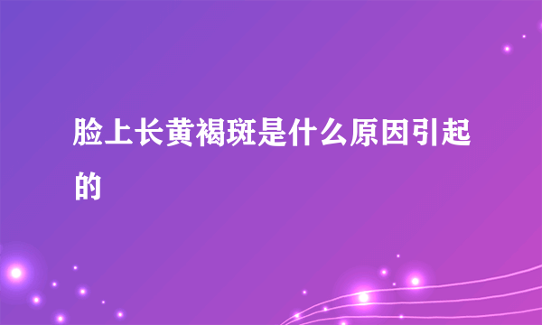 脸上长黄褐斑是什么原因引起的