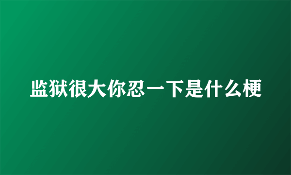 监狱很大你忍一下是什么梗