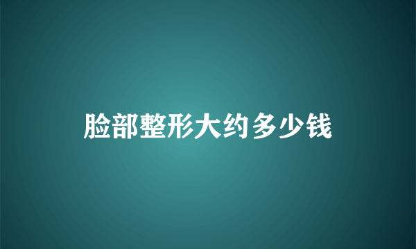 脸部整形大约多少钱