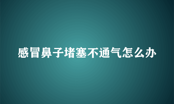 感冒鼻子堵塞不通气怎么办