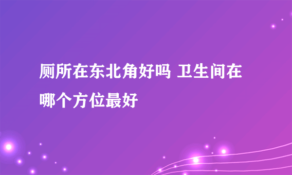 厕所在东北角好吗 卫生间在哪个方位最好