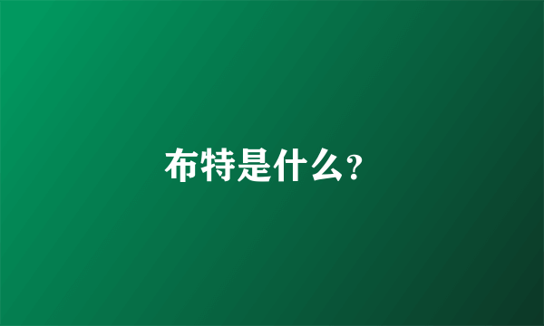 布特是什么？