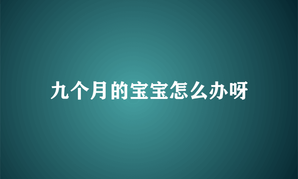 九个月的宝宝怎么办呀