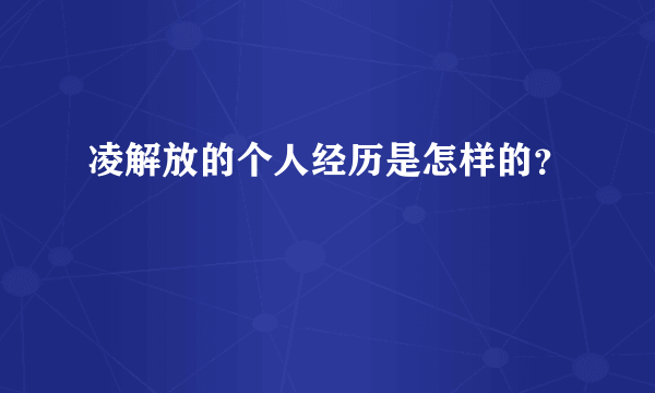 凌解放的个人经历是怎样的？