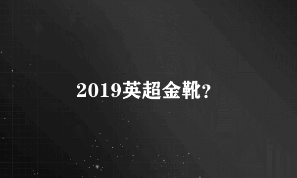 2019英超金靴？