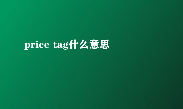 price tag什么意思