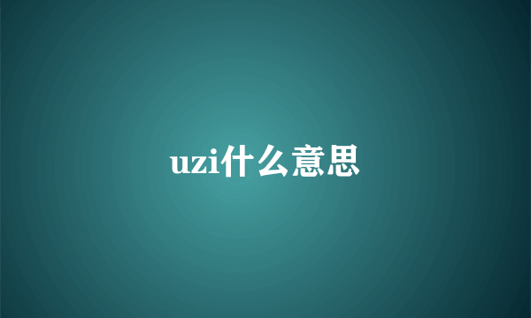 uzi什么意思