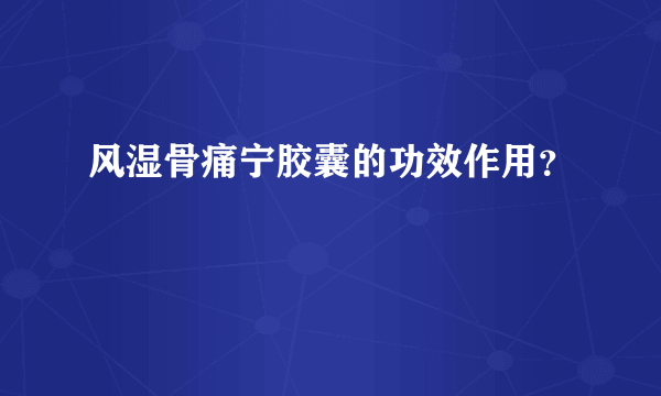 风湿骨痛宁胶囊的功效作用？