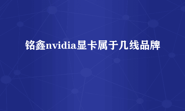 铭鑫nvidia显卡属于几线品牌