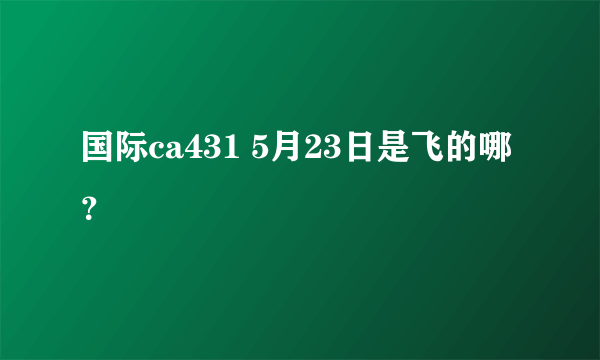 国际ca431 5月23日是飞的哪？