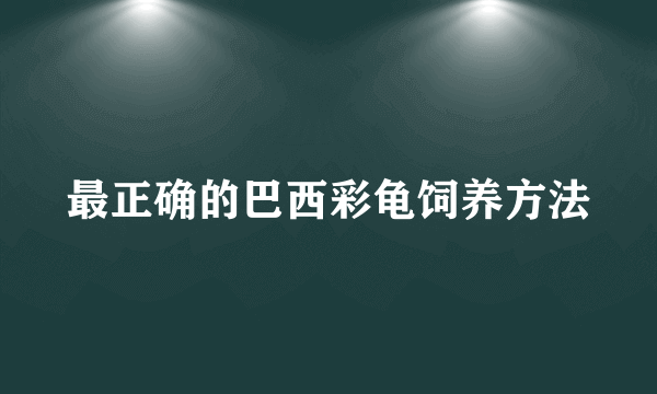 最正确的巴西彩龟饲养方法