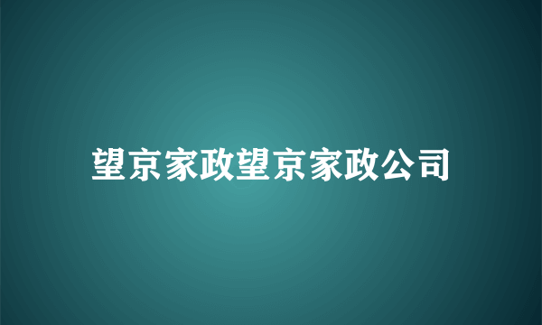 望京家政望京家政公司